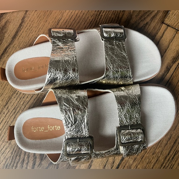 Forte Forte - NEW Women's Craquel Leather Buckles Sandals sz 39 ~ US women’s 8